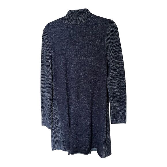 J. Jill Wool Blend Blue Knit Duster Cardigan Sweater with Tassel Ties Size Small - Picture 2 of 12